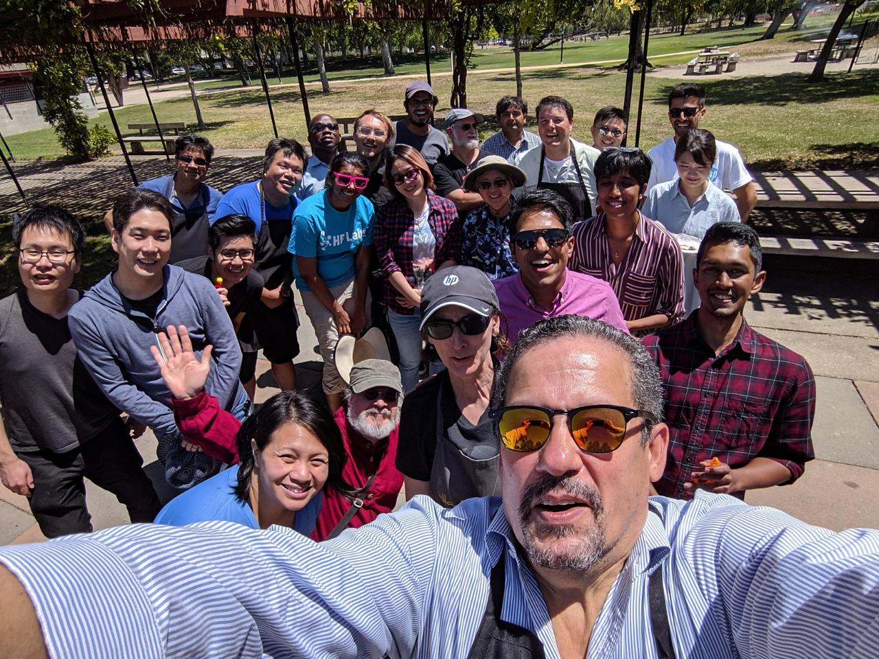 Tony Lewis, Vice President and Global Head of HP’s Artificial Intelligence and Emerging Compute Lab, with Palo Alto-based members of his lab.